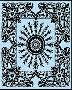Ornate Floral Sun Pattern Design Rug