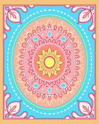Sunny Mandala Vibrant Geometric Rug