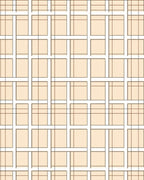 Cream White Geometric Grid Design Rug