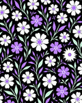 Purple White Floral Spring Pattern Rug