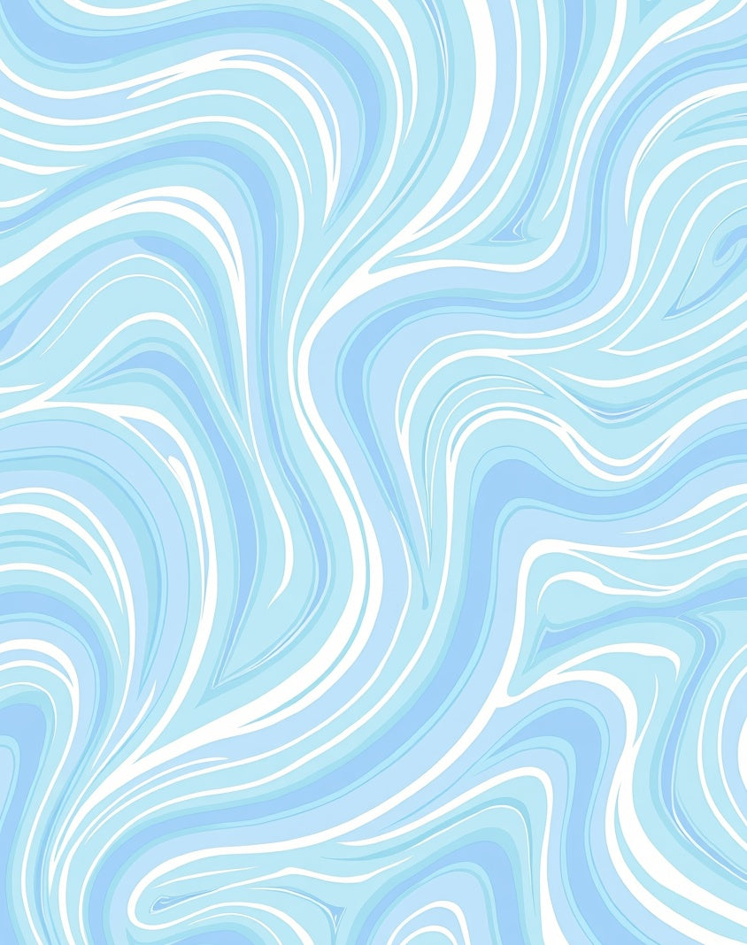 Blue Swirl Wave Pattern Rug