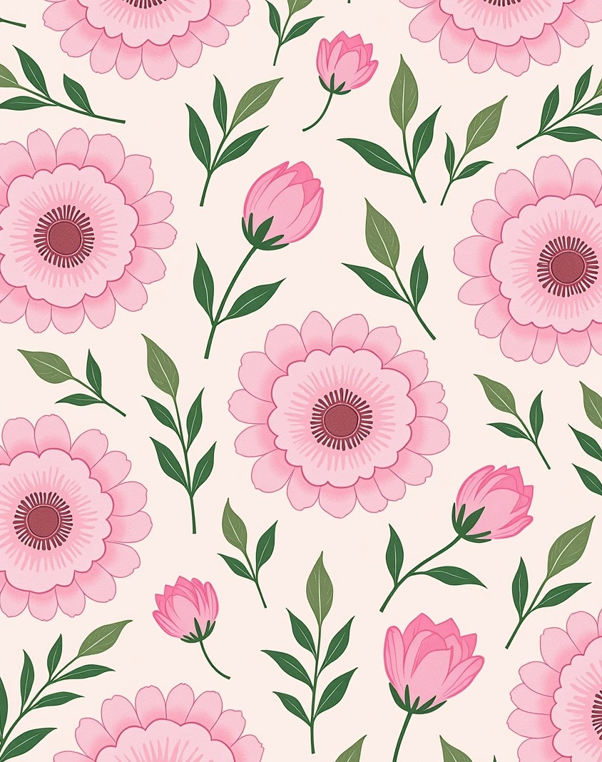Pink Flower Petal Pattern Design Rug