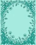 Aqua Art Nouveau Floral Vine Rug