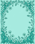 Aqua Art Nouveau Floral Vine Rug