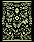 Light Green Butterfly Floral Art Nouveau Rug
