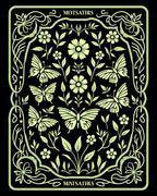 Light Green Butterfly Floral Art Nouveau Rug