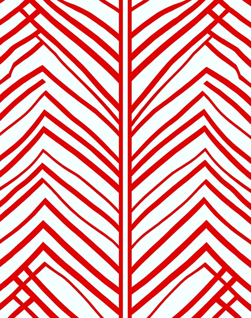 Bold Red Abstract Chevron Rug