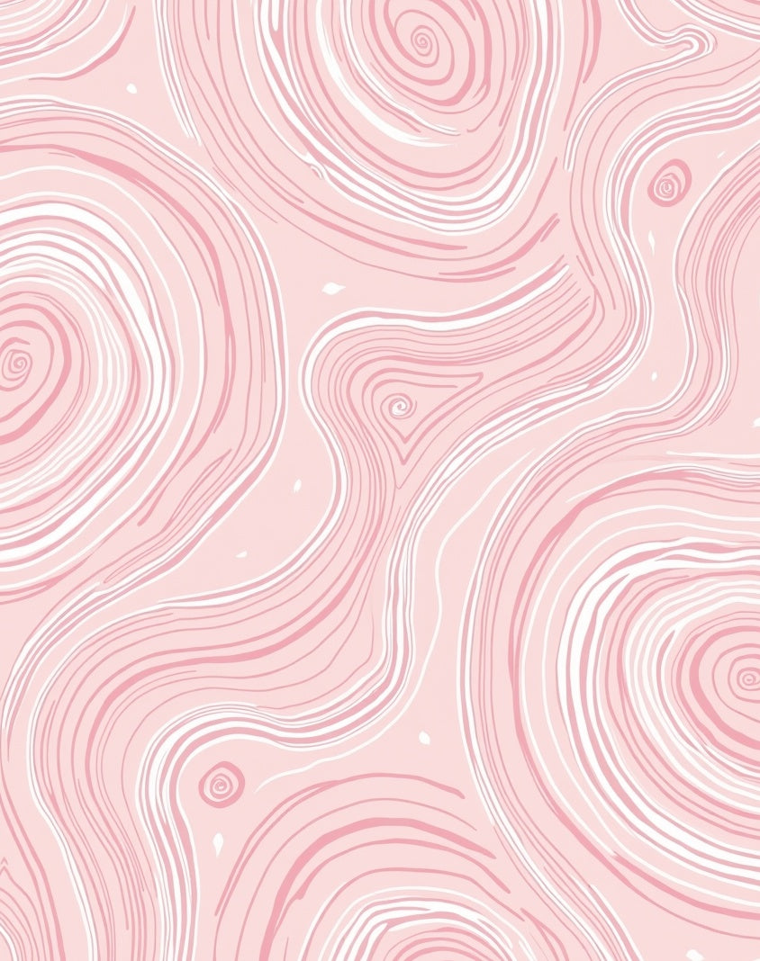 Abstract Swirls Pink Pattern Rug