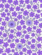 Purple Floral Whimsical Pattern Rug