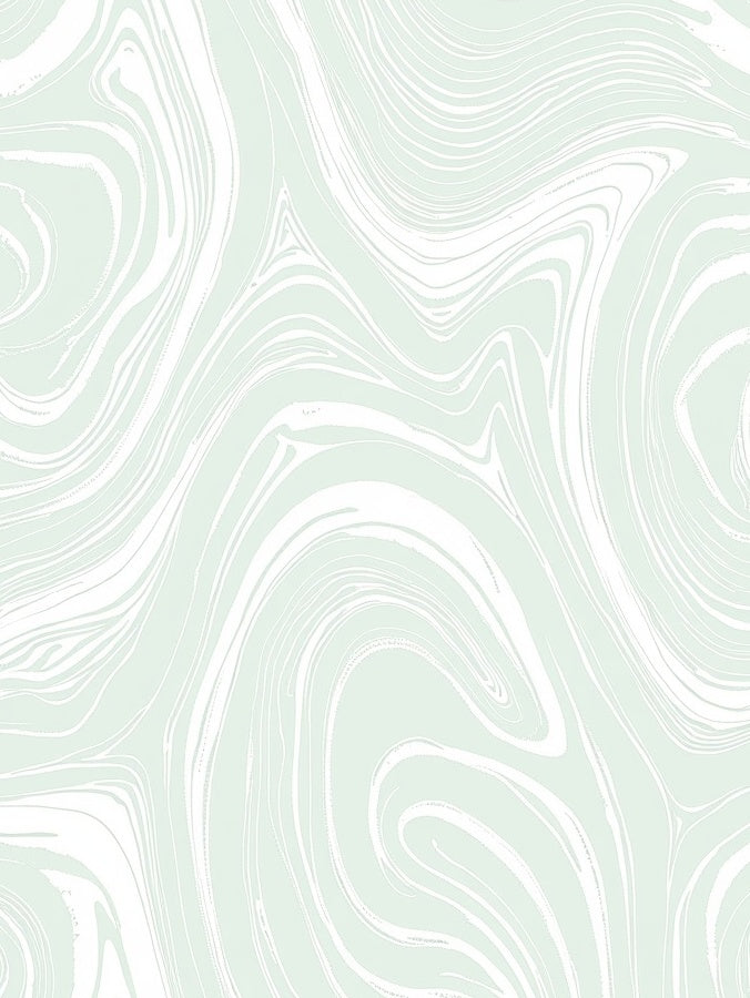 Pale Green Swirl Marble Rug