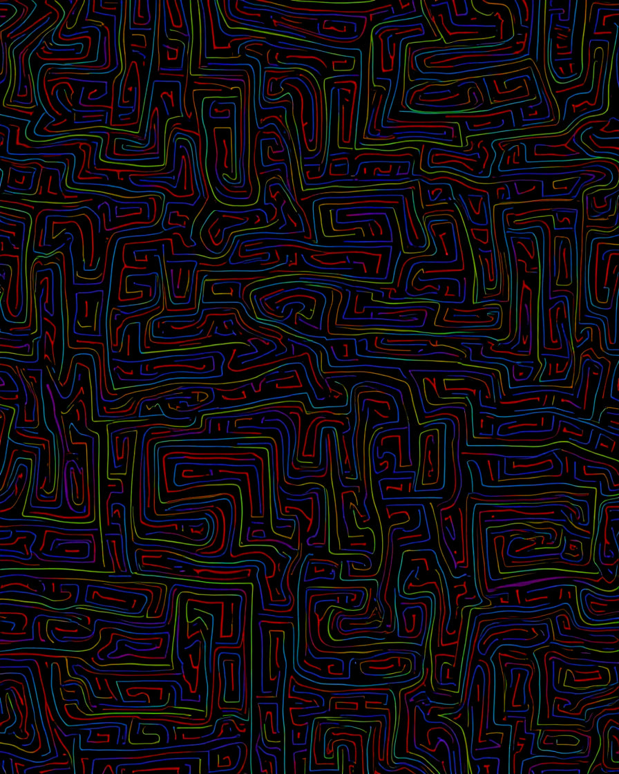 Colorful Maze Pattern Rug