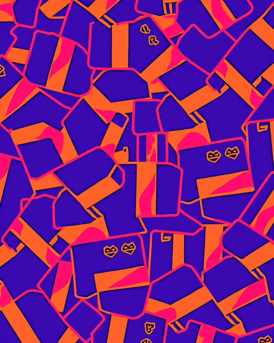 Bold Abstract Geometric Collage Design Rug