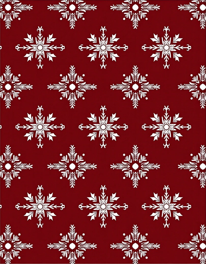 Crimson Snowflake Medallion Fabric Rug