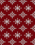Crimson Snowflake Medallion Fabric Rug