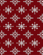 Crimson Snowflake Medallion Fabric Rug