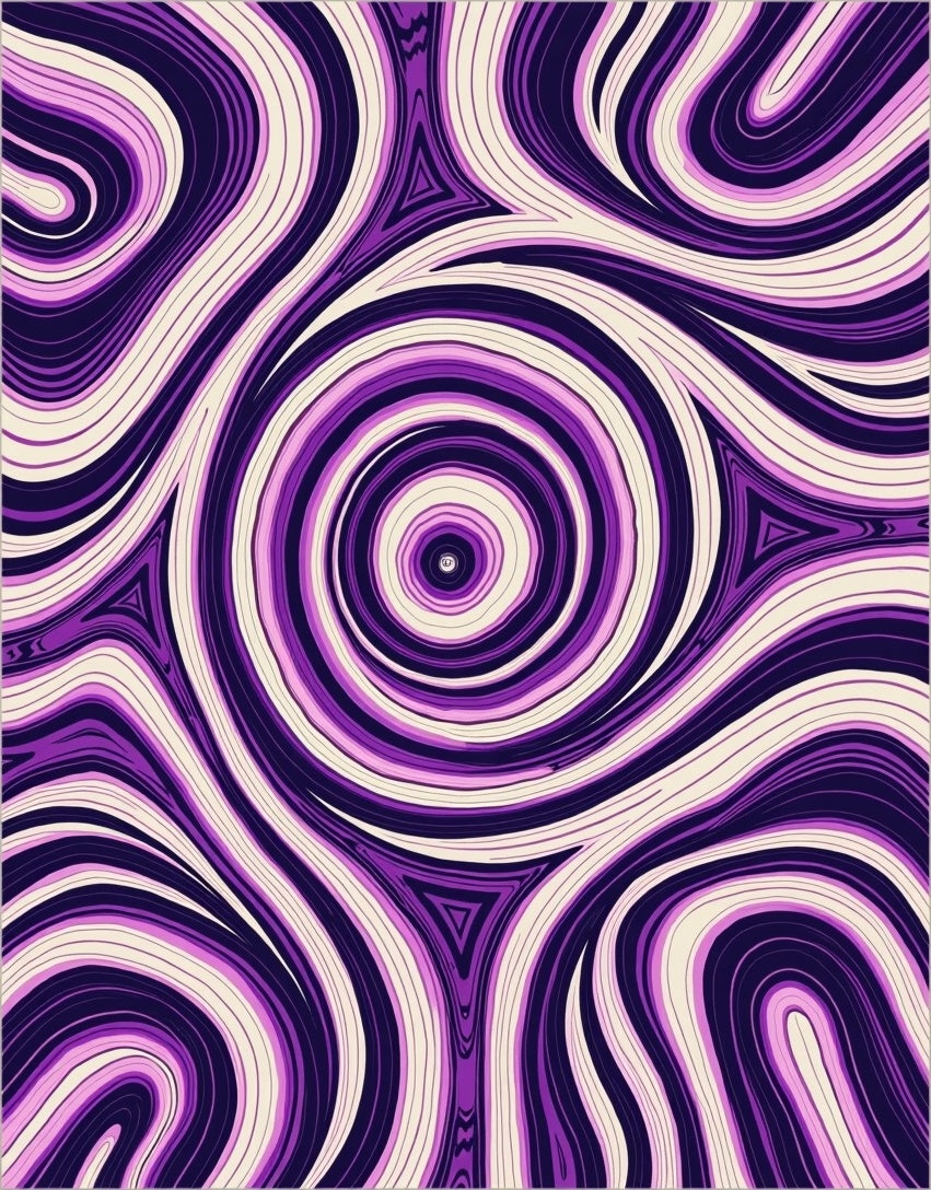 Purple Swirl Abstract Patterned Rug
