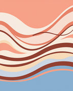 Salmon Coral Wave Pattern Rug