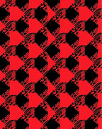 Bold Red and Black Geometric Design Rug