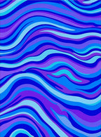 Surreal Wavy Blue Purple Design Rug