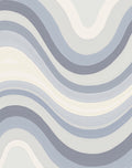 Cool Tone Wavy Stripe Design Rug