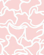 Soft Pink Outline Abstract Pattern Rug