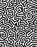 Abstract Black White Line Design Rug