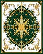 Emerald Gold Majestic Floral Border Rug