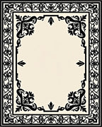 Black And White Ornate Floral Border Rug
