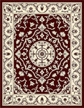 Dark Red Floral Medallion Pattern Rug