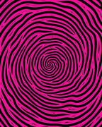 Vibrant Pink Swirl Zebra Pattern Rug