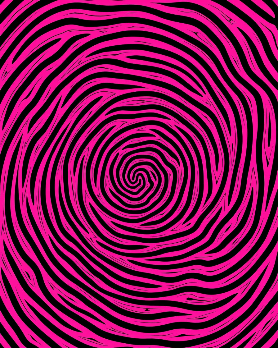 Vibrant Pink Swirl Zebra Pattern Rug