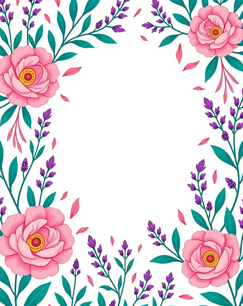Floral Vine And Pink Rose Rug