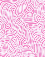 Pink Abstract Swirl Pattern Rug