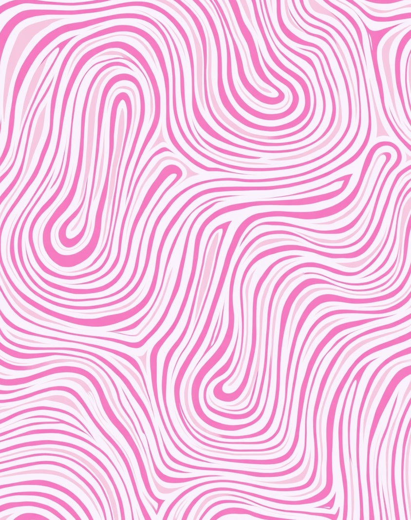Pink Abstract Swirl Pattern Rug