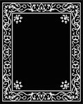 Elegant Black White Floral Vines Rug