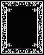 Elegant Black White Floral Vines Rug