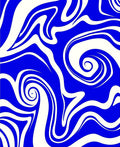 Electric Blue Swirl Pattern Rug