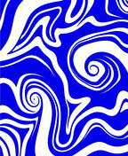 Electric Blue Swirl Pattern Rug