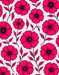 Bold Magenta Floral Pattern Rug