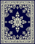 Ornate Floral Medallion Border Design Rug