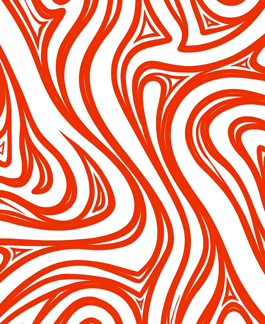 Bold Red Swirl Pattern Design Rug
