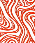 Bold Red Swirl Pattern Design Rug