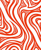 Bold Red Swirl Pattern Design Rug