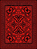 Bold Red Black Intricate Pattern Rug