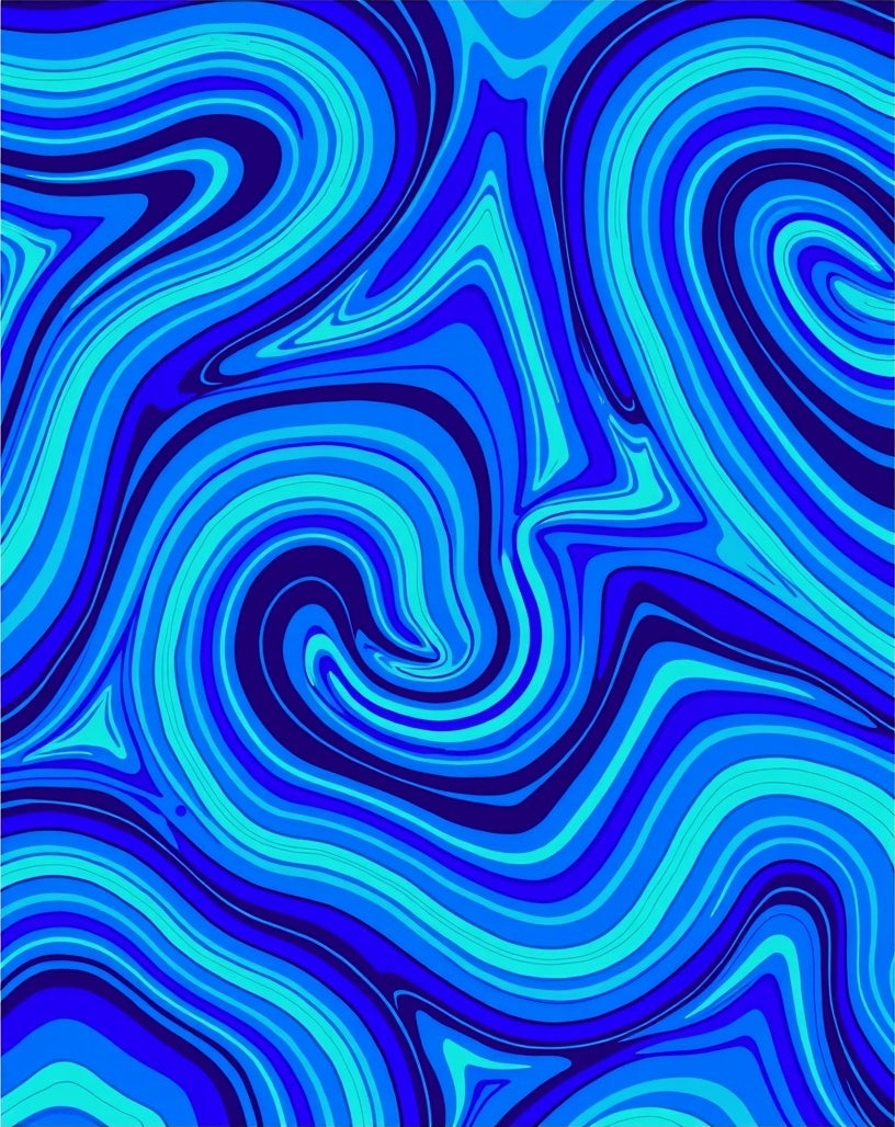 Electric Blue Swirl Abstract Pattern Rug