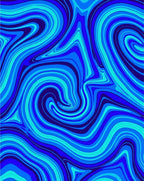 Electric Blue Swirl Abstract Pattern Rug