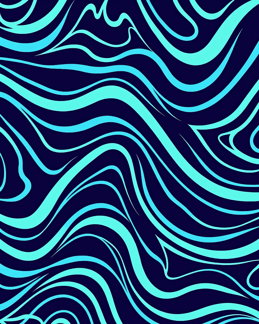 Aqua Swirls Dark Pattern Rug