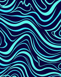Aqua Swirls Dark Pattern Rug