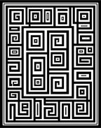 Bold Black White Geometric Maze Rug