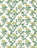 Green Floral Botanical Vine Pattern Rug